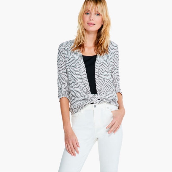 NIC+ZOE Sweaters - NIC+ZOE mixed lines four ways cardigan tie cross over or open size M